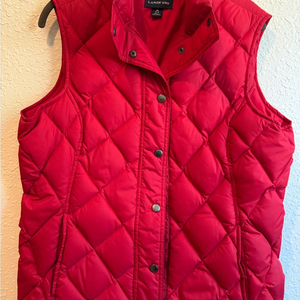 Lands' End Women's Vibrant Red Quilted Vest